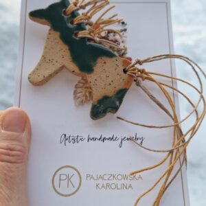 broszka konik butelkowy zielony