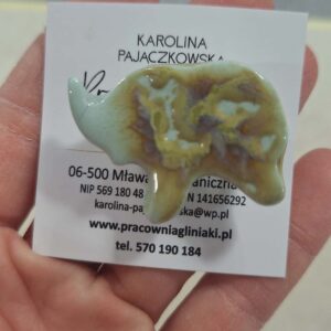 broszka słoń porcelanowy